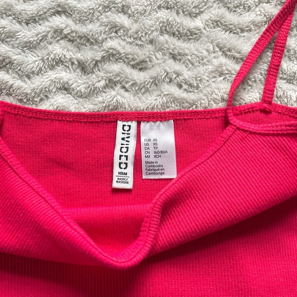 Red Spaghetti Strap Crop Top with Lettuce Edge - Picture 3 of 7